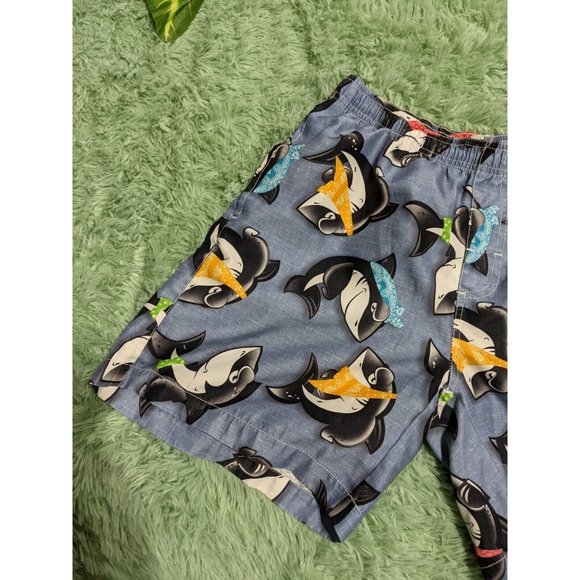 🍑Swimming Printed Whale Paisley board Drawstring shorts Small 324 - Picture 2 of 6